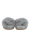 Ladies Sheepskin Crossover Slippers Grey: FCS