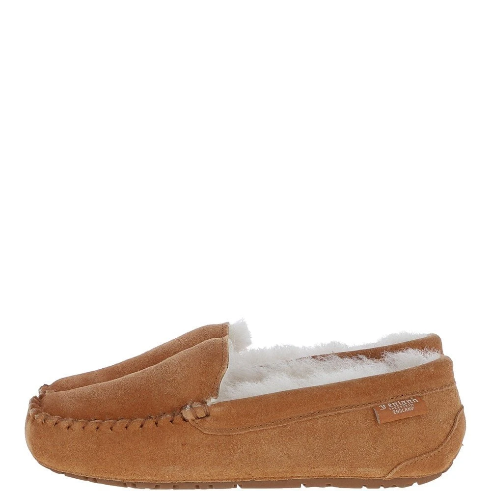 Ladies Suede Sheepskin Loafers Tan: FLSL - Image 2