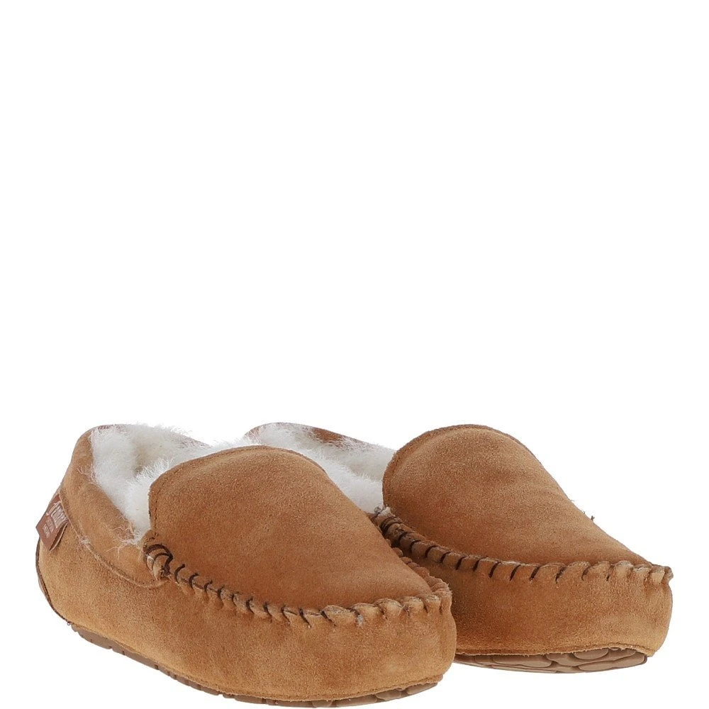 Ladies Suede Sheepskin Loafers Tan: FLSL - Image 5