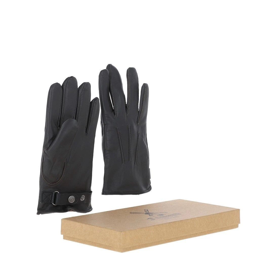 Leather Gloves Dk Brown/Blk: FEN-1009 - Image 4