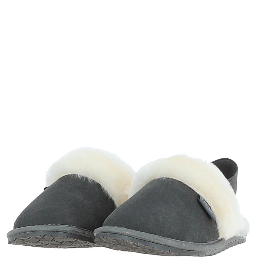 Real Sheepskin Wool Mule Slippers Grey: Elena