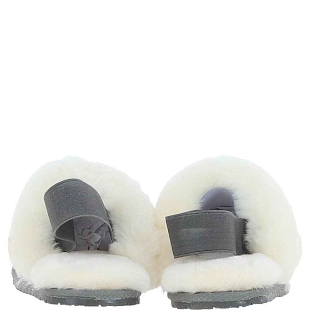 Real Sheepskin Wool Mule Slippers Grey: Elena - Image 5
