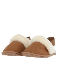 Real Sheepskin Wool Mule Slippers Tan: Elena