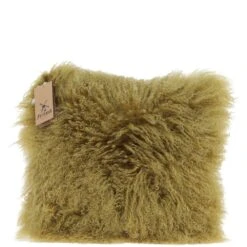 Sheepskin Cushion Straw Yellow: FF-Tibetan