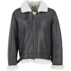 Sheepskin Flying Jacket Brown/Cream: Fen B3