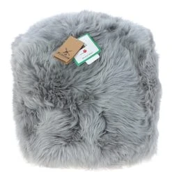 Sheepskin Pouffe Stool Grey: FF-POUFFE