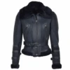 Fitted Sheepskin Aviator Flying Jacket Navy: Winnipeg