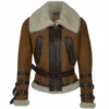 Fitted Sheepskin Aviator Flying Jacket Tan : Winnipeg