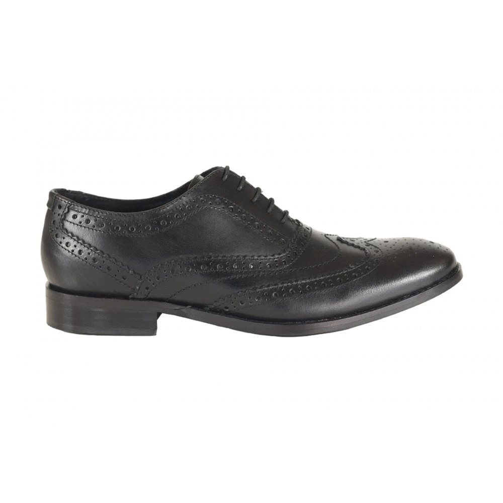 Classic Men's Leather Brogue Shoe Black: LC DIEGO - Image 2