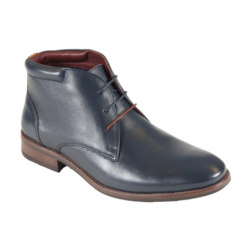 Men's Lace-up Chukka Boots Navy: LC LOGAN