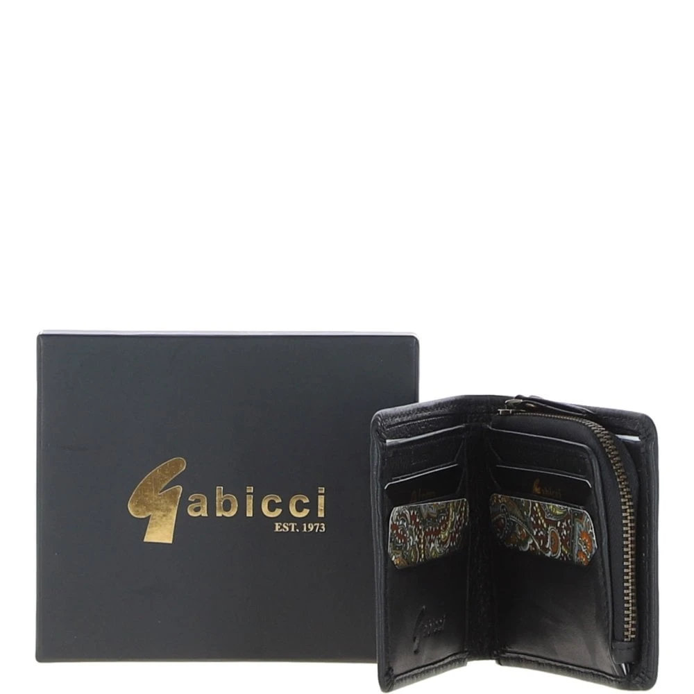 Leather 6 Card Billfold Wallet Black: GB-804 - Image 2