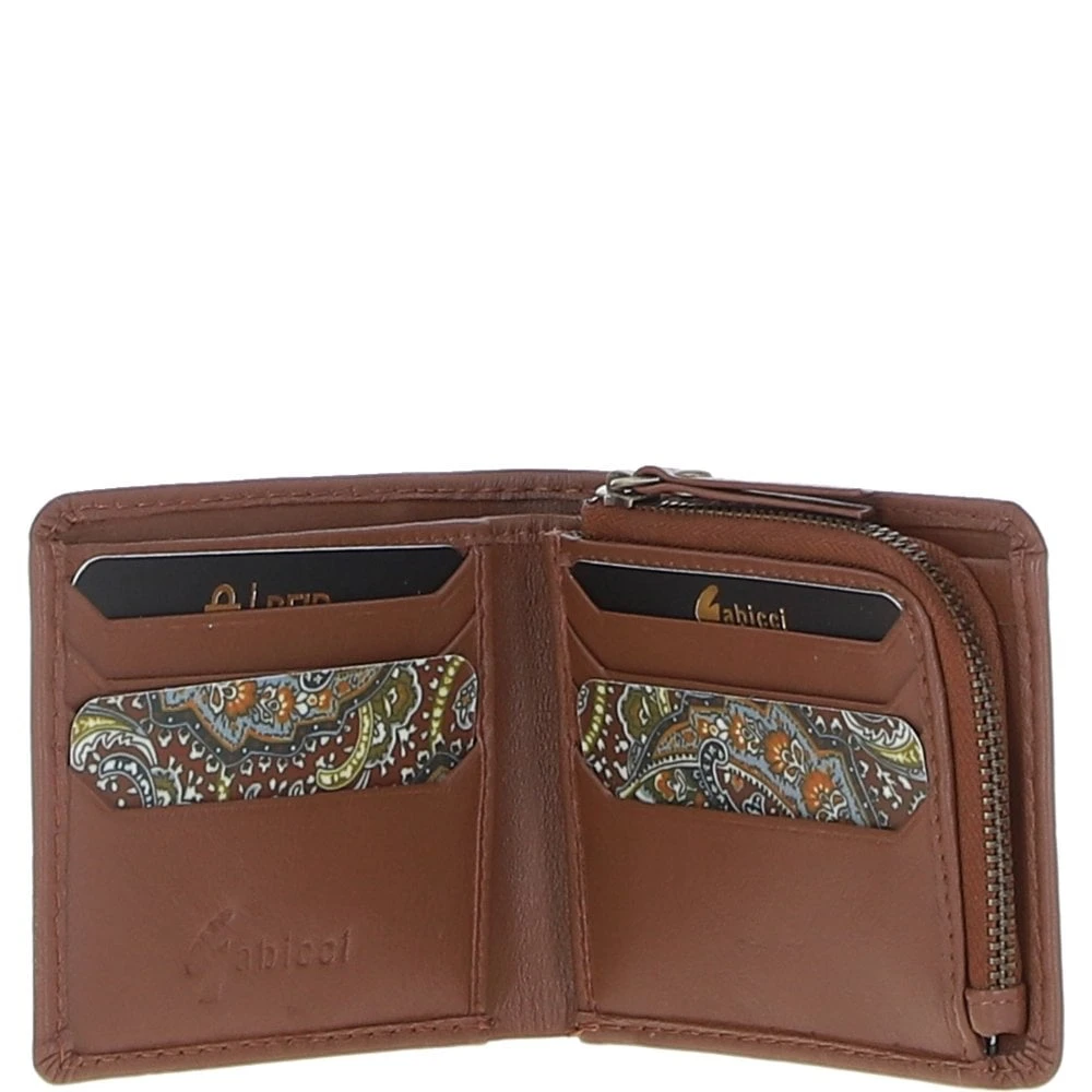 Leather 6 Card Billfold Wallet Tan: GB-804
