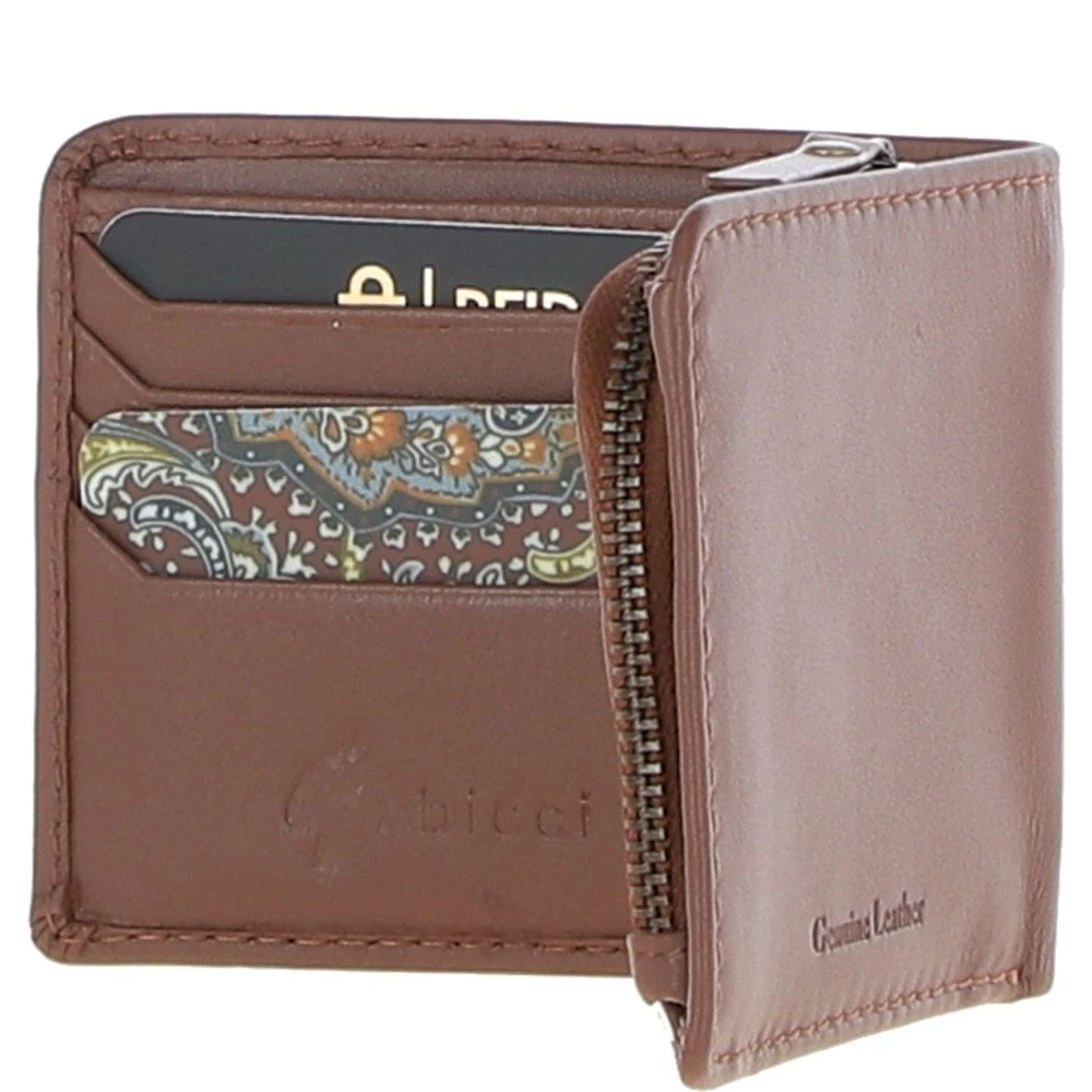 Leather 6 Card Billfold Wallet Tan: GB-804 - Image 3