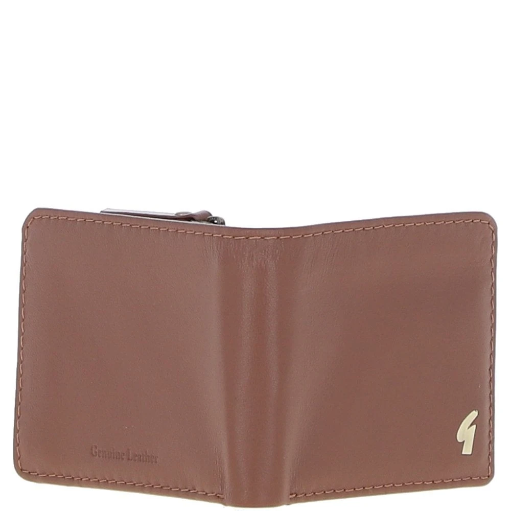 Leather 6 Card Billfold Wallet Tan: GB-804 - Image 4