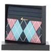 Leather Card Holder Navy/pink/blue: GB-139-AP