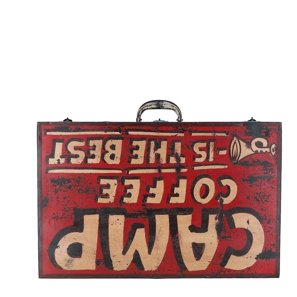 Hand Painted Iron Trunk Coffee: 532-1 - Image 3