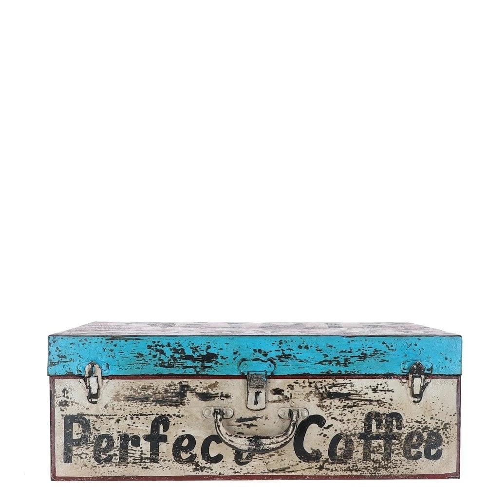 Hand Painted Iron Trunk Coffee: 532-1 - Image 4