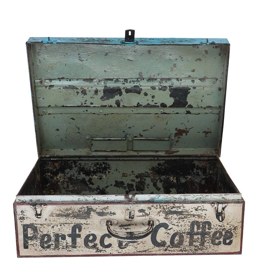 Hand Painted Iron Trunk Coffee: 532-1 - Image 2