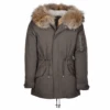 Hooded Racoon Tipped Fur Parka With Removable Fur Trim Lining : Cronos
