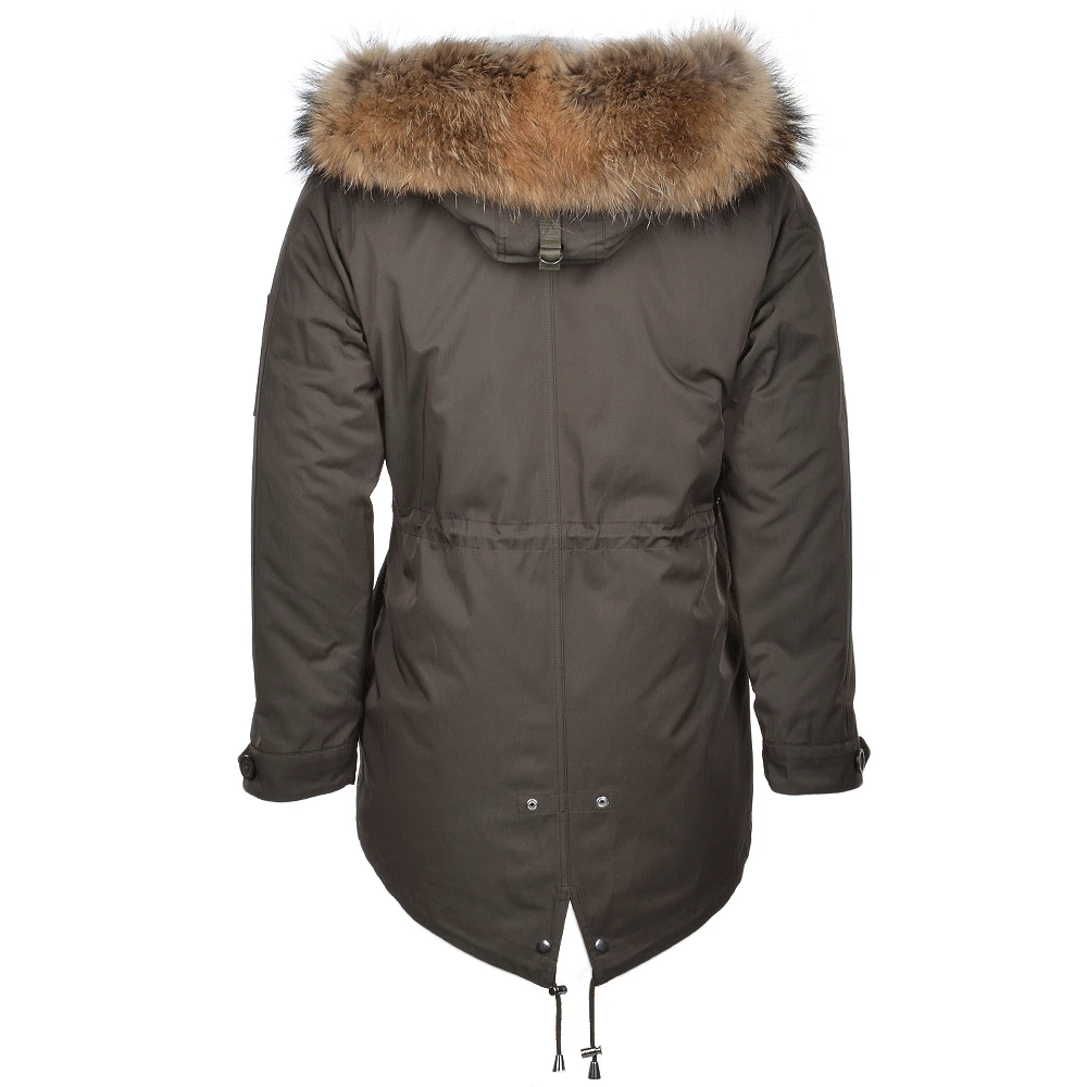 Hooded Racoon Tipped Fur Parka With Removable Fur Trim Lining : Cronos - Image 3