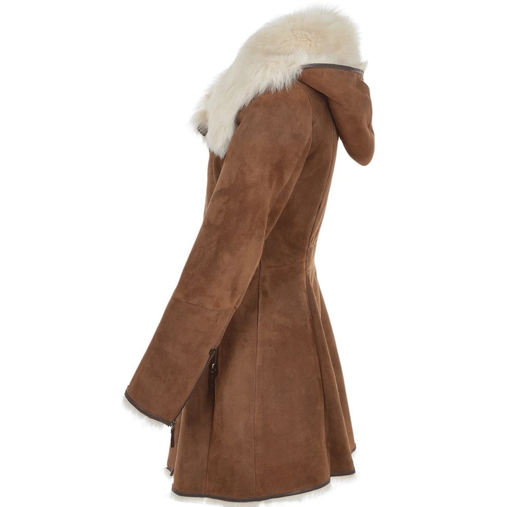 Hooded Toscana Coat Brown : Lyonesse - Image 2
