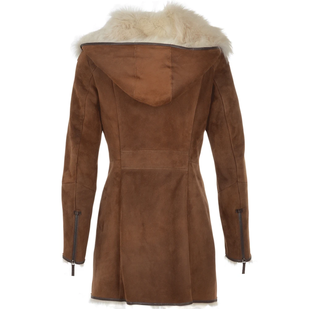 Hooded Toscana Coat Brown : Lyonesse - Image 3