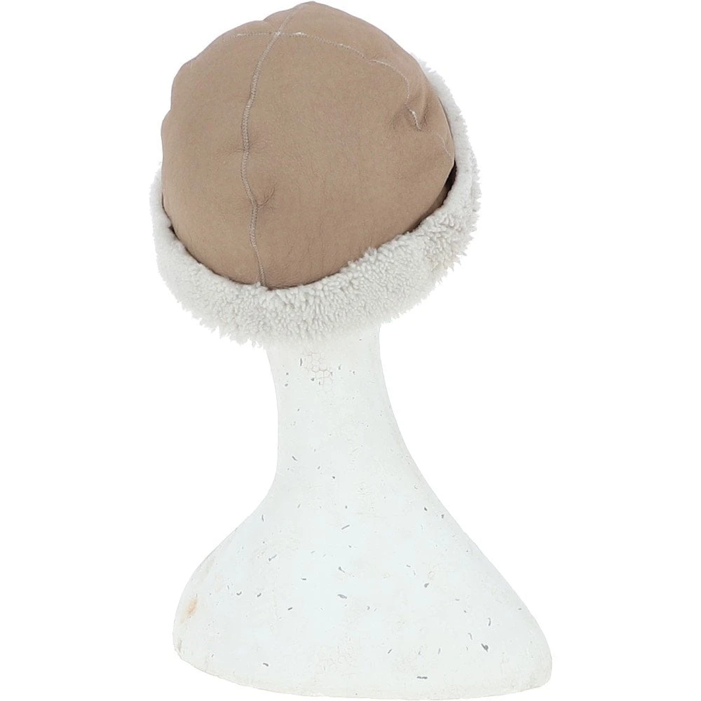 Ladies Luxury Leather And Sheepskin Hat Cream: KB-496 - Image 2