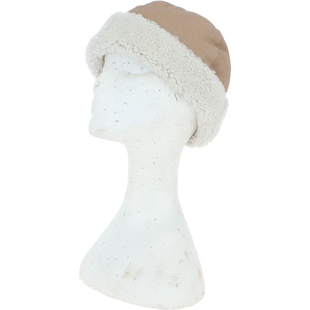 Ladies Luxury Leather And Sheepskin Hat Cream: KB-496 - Image 3