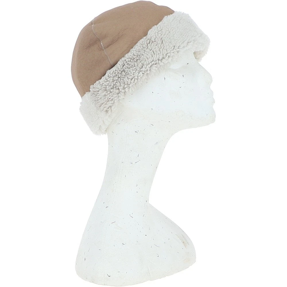 Ladies Luxury Leather And Sheepskin Hat Cream: KB-496 - Image 5
