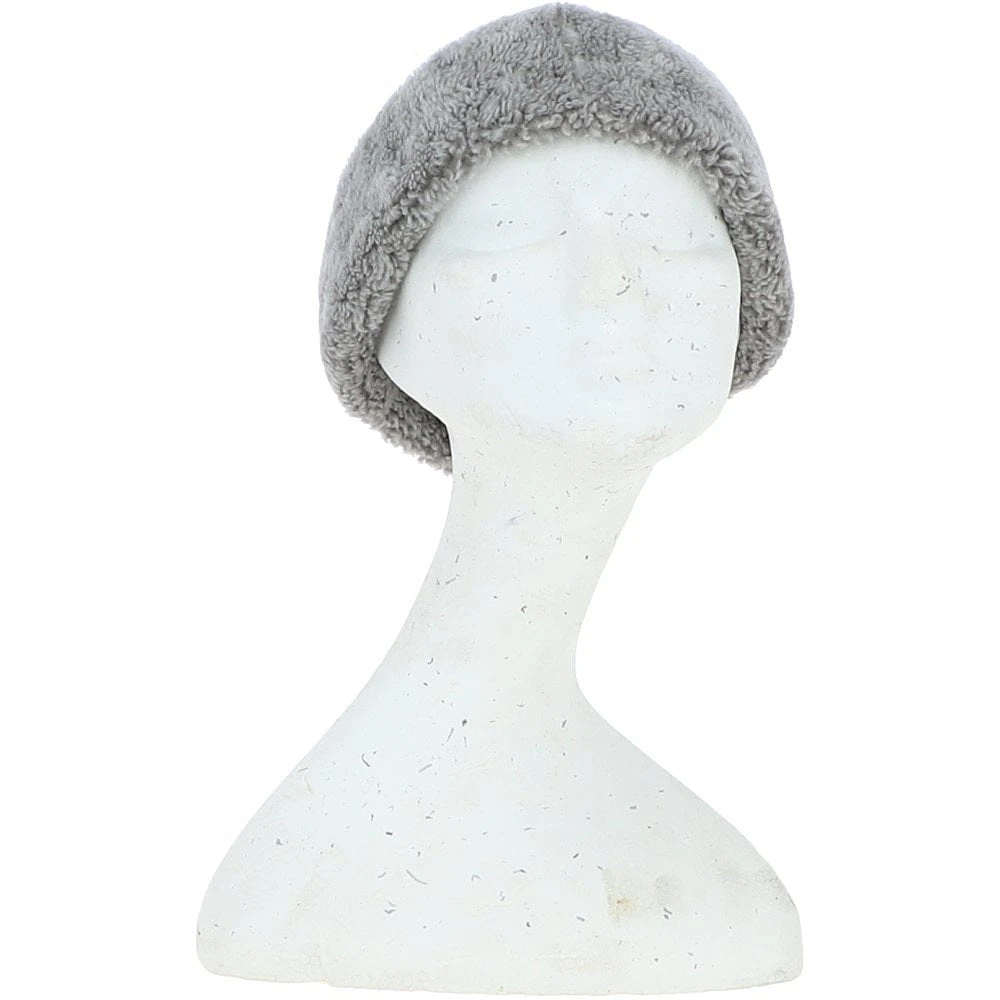 Ladies Luxury Leather And Sheepskin Hat Light Grey: KB-496