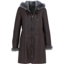 Ladies Sheepskin Duffle Brown: 5928