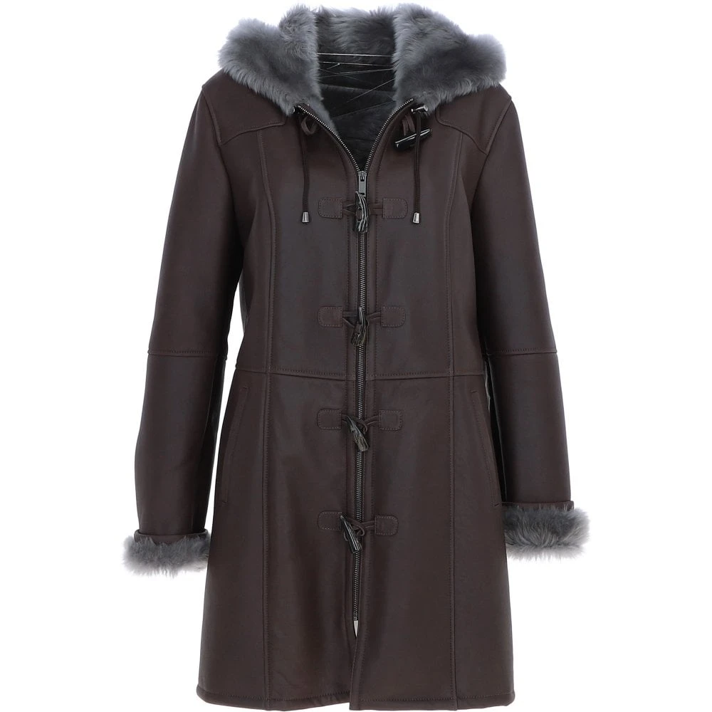 Ladies Sheepskin Duffle Brown: 5928