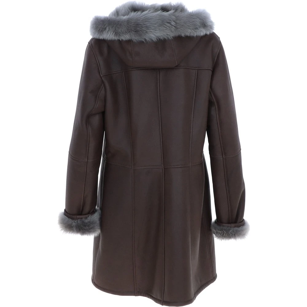 Ladies Sheepskin Duffle Brown: 5928 - Image 3