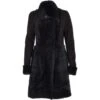 Ladies Suede Sheepskin Coat Black: Lucasta