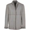 Lamb Shearling Mandarin Collar Jacket Taupe: Liane