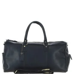 Large Leather Holdall Black: K-48