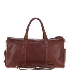 Large Leather Holdall Chestnut: K-48