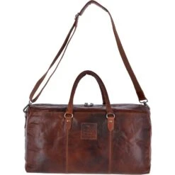 Large Leather Vintage Holdall Tan : F-87