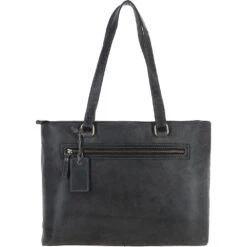 Large Vintage Leather Handbag Grey – G29