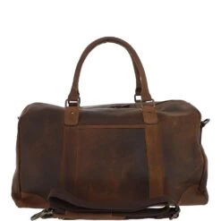 Large Vintage Leather Travel Holdall Tan: Jayden