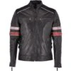 Leather Biker Jacket Black: Brandon