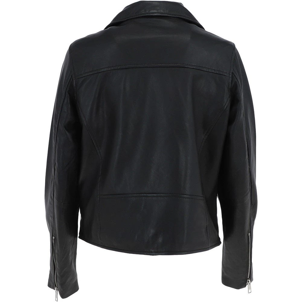 Leather Biker Jacket Black: Hackney - Image 4
