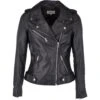 Leather Biker Jacket Black : Scarlett