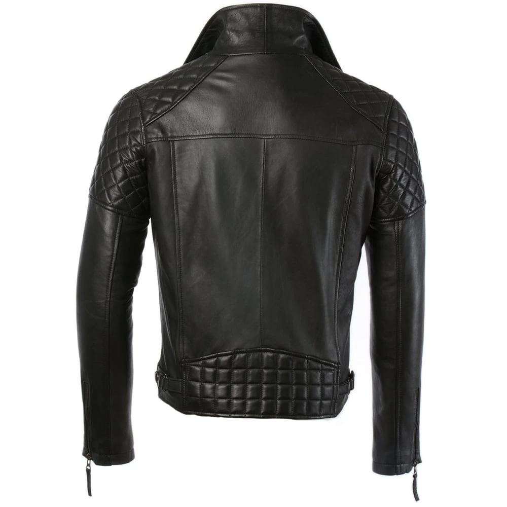 Leather Biker Jacket Black : Soltau - Image 4