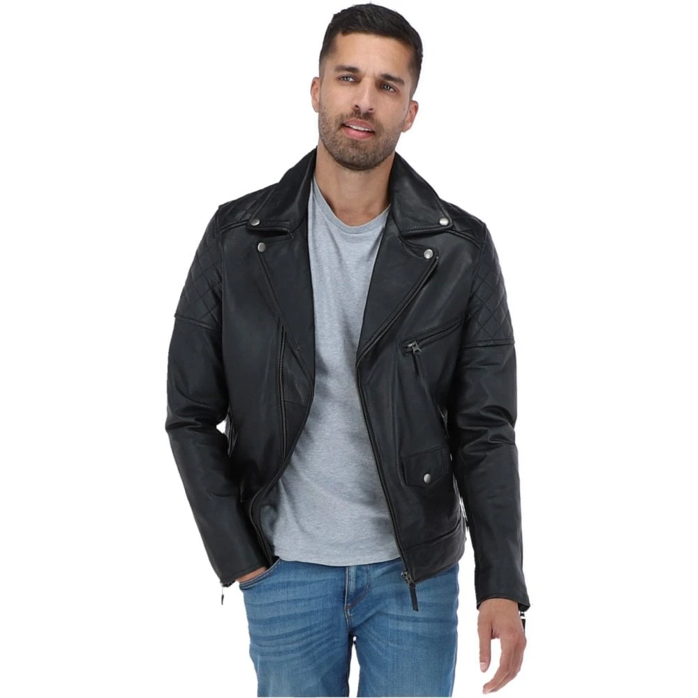 Leather Biker Jacket Black : Soltau - Image 2