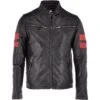Leather Biker Jacket Black: Spartan