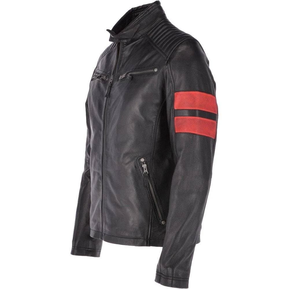 Leather Biker Jacket Black: Spartan - Image 3