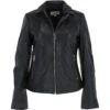 Leather Biker Jacket Black : Zoey