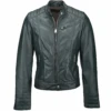 Leather Biker Jacket Bottle Green : Essen