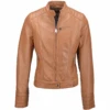 Leather Biker Jacket Cognac : Essen